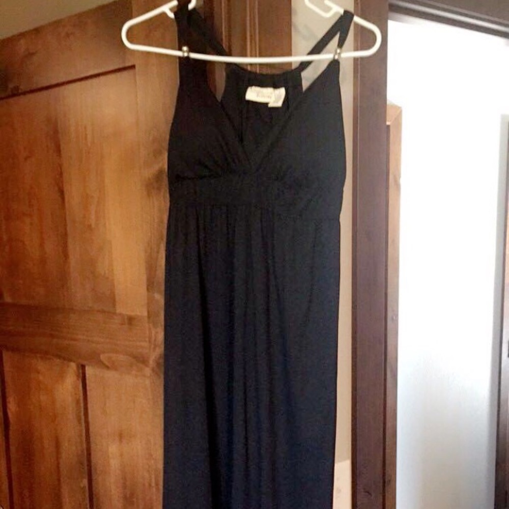 Woman's long black maxi dress